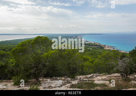 Vue panoramique à partir de Formentera, de la Mola Banque D'Images