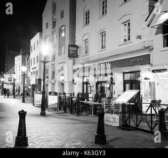 Poole Quay la nuit, printemps 2017 Banque D'Images