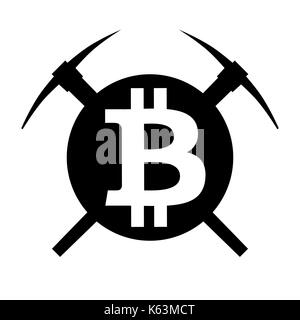 Symbole de vecteur cryptocurrency minière bitcoin Illustration de Vecteur