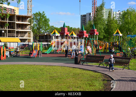 Moscow, Russie - Mai 30,2017. aire de jeu complexe dans park eco shore Banque D'Images