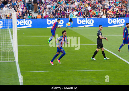 Neymar Jr - 6/5/17 Barcelone v villarreal football league match au Camp Nou, Barcelone. Banque D'Images