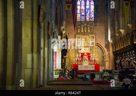 Archikatedra gothique Sw. Jana Chrzciciela (Cathédrale de Saint Jean Baptiste) sur Ostrow Tumski (île de la Cathédrale) à Wroclaw, Pologne. 23 août 2017 © Banque D'Images