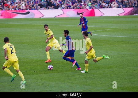 Jr neymar en possession de balle - 6/5/17 Barcelone v villarreal football league match au Camp Nou, Barcelone. Banque D'Images