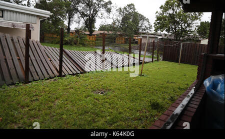 Plantation, FL, USA. Sep 11, 2017. Dommages de l'ouragan l'Irma en plantation. carline jean/photographe : crédit-sun sentinel/zuma/Alamy fil live news Banque D'Images