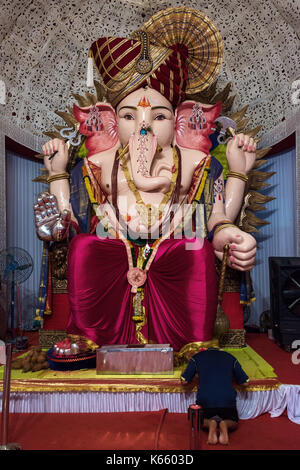 Girgaon Cha Raja, Ganesh Festival 2017, Mumbai, Inde Banque D'Images