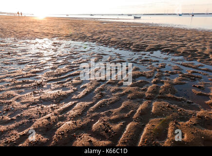Les ondulations de sable au lever du soleil à Provincetown, Massachusetts sur Cape Cod. Banque D'Images