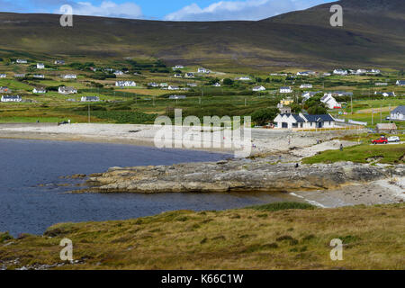 Plage à Dooega Village sur l'île d'Achill, Comté de Mayo, République d'Irlande Banque D'Images