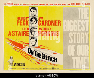 Sur LA PLAGE 1959 United Artists film avec Gregory Peck, Ava Gardner, Fred Astare et Anthony Perkins Banque D'Images