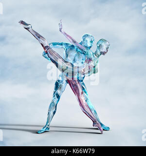 Verre futuriste couple dancing Banque D'Images