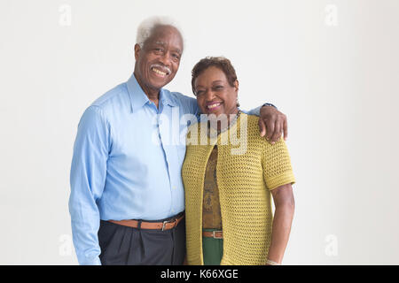 Portrait of smiling et plus black couple Banque D'Images