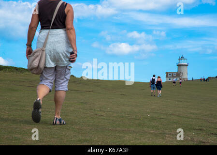 Leuchtturm belle toute à beachy haed, Sussex, englenad Banque D'Images