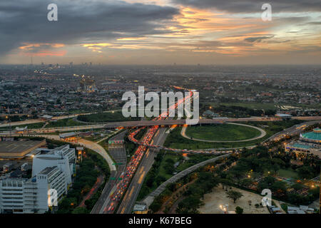 Vue aérienne de la ville, Jakarta, Indonésie Banque D'Images