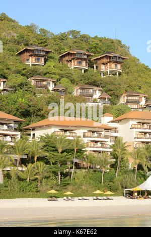 Boracay, philippines - 7 avril, 2016 : shangri la boracay resort and spa villas. Le complexe hôtelier de luxe est situé à côté d'un eco-réserve. Banque D'Images