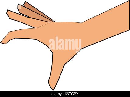 Main ouverte en position de sélection droit Illustration de Vecteur