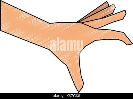 Main ouverte en position de sélection droit Illustration de Vecteur