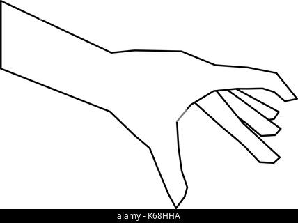 Main ouverte en position de sélection droit Illustration de Vecteur