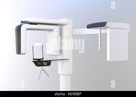 Dental x-ray machine avec unité céphalométrique en conception d'origine. Le rendu 3d image. Banque D'Images