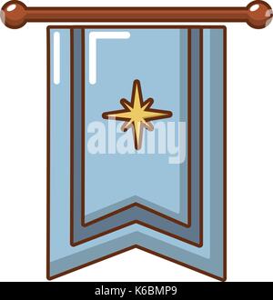 L'icône du drapeau médiéval, style cartoon Illustration de Vecteur
