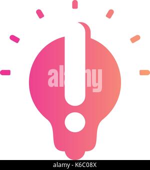 Idée abstraite, symbole signe eureka ampoule couleur gradient vector logo isolé sur fond blanc Illustration de Vecteur
