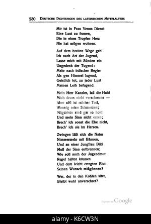 Deutsche Dichter des Mittelalters Lateinischen 230 Banque D'Images