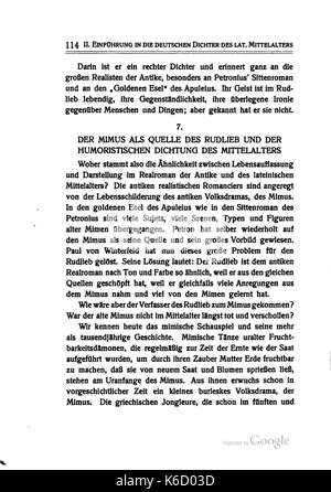 Deutsche Dichter des Mittelalters Lateinischen 114 Banque D'Images