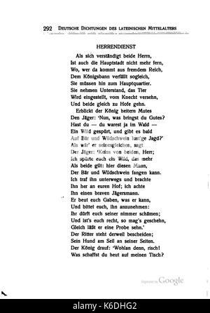 Deutsche Dichter des Mittelalters Lateinischen 292 Banque D'Images