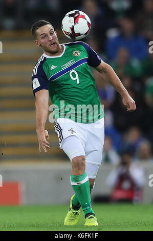 L'Irlande du nord de Washington pendant l'conor de qualification pour la coupe du monde FIFA 2018, groupe c match à Windsor Park, Belfast Banque D'Images