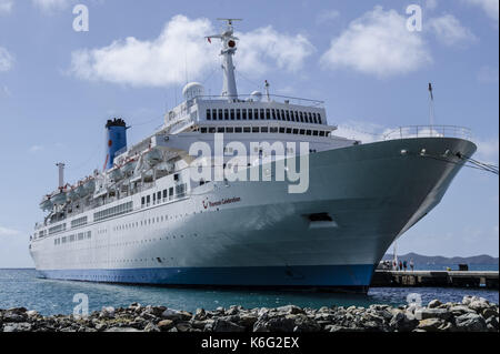 Bateau de croisière amarré célébration thomson à Road Town, Tortola, British Virgin Islands Banque D'Images