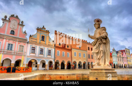 Statue de saint margaret à telc, République tchèque Banque D'Images