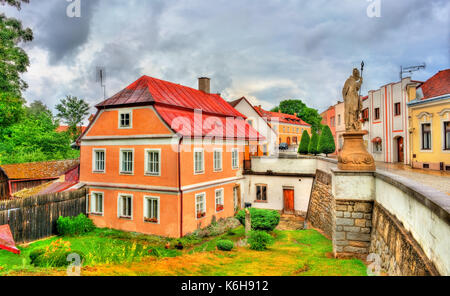 Maisons traditionnelles à telc, République tchèque Banque D'Images