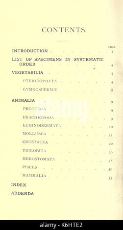 Catalogue des types et figuré de spécimens dans le département géologique BHL17143540 Banque D'Images