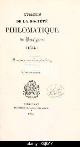 Bulletin de la société Philomathique de Perpignan BHL3864768 Banque D'Images