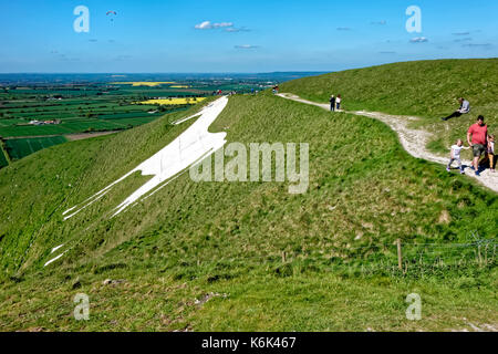 Le Westbury White Horse, Wiltshire, Royaume-Uni. Banque D'Images