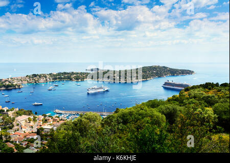 Cap Ferrat et bateaux, Côte d'Azur, France Banque D'Images