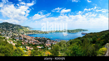 Panorama de Saint Jean Cap Ferrat vu d'Alban hill, Var, France Banque D'Images