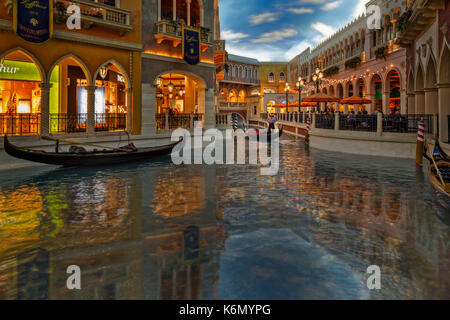 Le Venetian Las Vegas gondoles - vue de l'intérieur pour les gondoles au Venetian Hotel and Casino à Las Vegas, Nevada. Banque D'Images