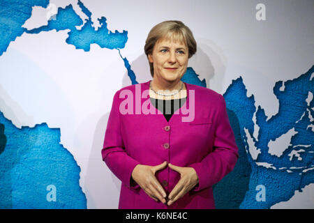 Amsterdam, Pays-Bas - 05 septembre 2017 : Angela Merkel, cancelloe allemand, du musée de cire de Madame Tussauds à Amsterdam Banque D'Images