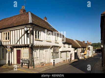 Royaume-uni, Angleterre, Saffron Walden, Essex, Bridge Street, et Lieu Myddleton, 1490s boutique, chambre et de l'entrepôt Banque D'Images