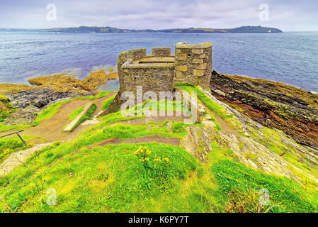 Cornwall falmouth ancienne forteresse côtière point pendennis Banque D'Images