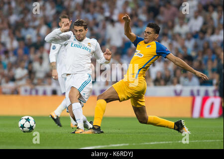 Madrid, Espagne. 13 Sep, 2017. Lors d'un groupe H de la Ligue des Champions match de football entre le Real Madrid et l'APOEL Nicosie Nicosie au Santiago Bernabeu à Madrid, Espagne, mercredi, 13 Septembre, 2017. Gtres más información : crédit en ligne Comuniación,S.L./Alamy Live News Banque D'Images