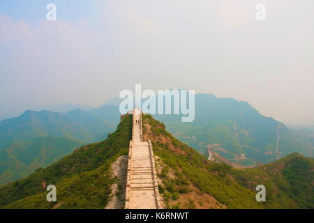 Randonnée à pied et à la Grande Muraille de l'heure d'été. Beijing , Chine Banque D'Images