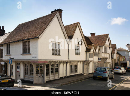 Royaume-uni, Angleterre, Saffron Walden, Essex, Church Street, Old Sun Inn, c historique 14e colombages Banque D'Images