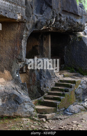 Les grottes de Bhaja, Maharashtra, Inde Banque D'Images