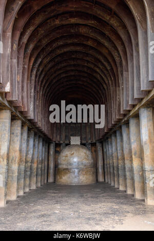 Chaityagriha à Bhaja Caves XII, Maharashtra, Inde Banque D'Images