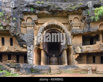 Chaityagriha à Bhaja Caves XII, Maharashtra, Inde Banque D'Images