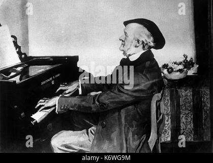 Richard Wagner - jouer du piano Steinway Grand Piano Compositeur allemand & auteur, 1813-1883 Banque D'Images