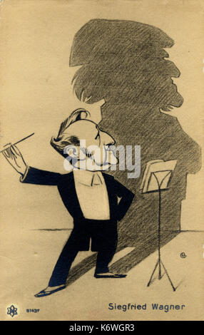 Siegfried Wagner la caricature. Compositeur et chef d'orchestre allemand (1869-1930). Fils de Richard. Banque D'Images