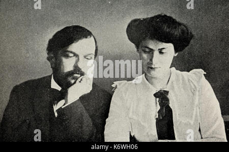 DEBUSSY, Claude et sa première femme Lily en 1902 autour de moment de Pelléas et Mélisande compositeur français (1862-1918) Banque D'Images