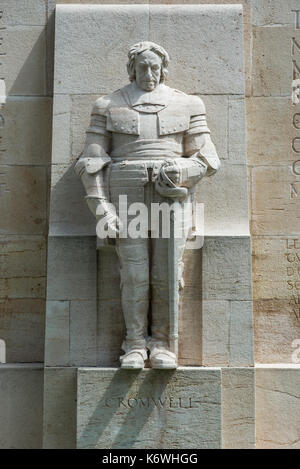 Oliver Cromwell, homme politique anglais et commandant, 1599-1658, sculpture à l'international monument de la réformation Banque D'Images