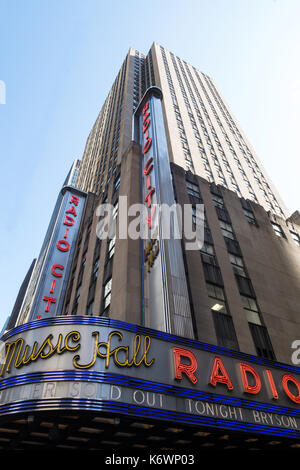 Le Radio City Music-hall, le Rockefeller Center, New York City Banque D'Images